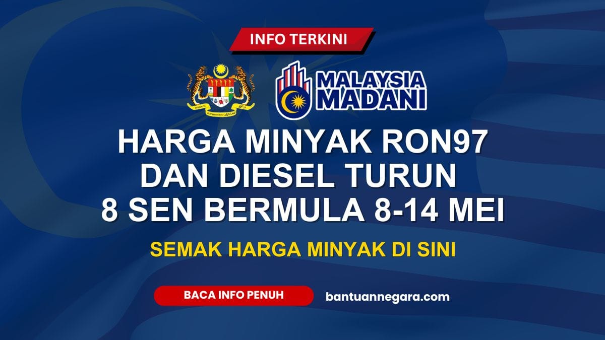 HARGA MINYAK RON97 DAN DIESEL TURUN 8 SEN
