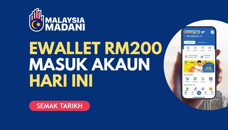 BANTUAN eWALLET DIMASUKKAN KE AKAUN ANDA SEBANYAK RM200 – SEMAK SEKARANG Bantuan eWallet RM200 B40