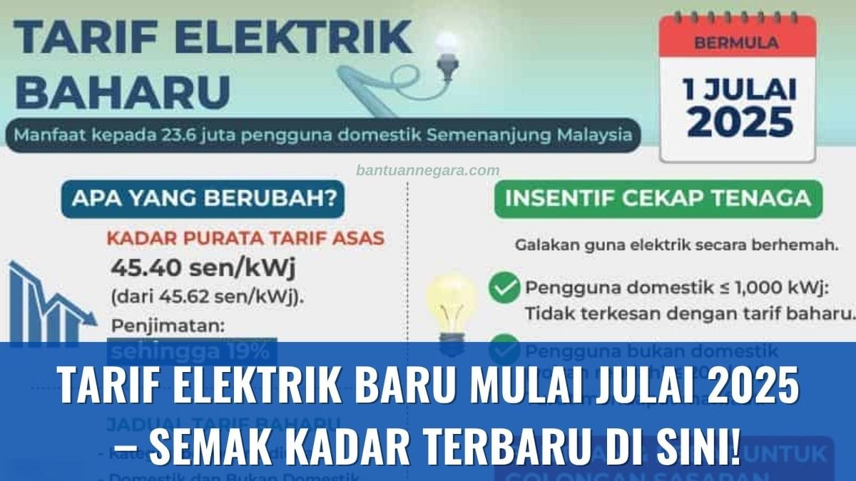 PENINGKATAN TARIF ELEKTRIK MULAI JULAI 2025 – SEGERA SEMAK KADAR TERBARU DI SINI!